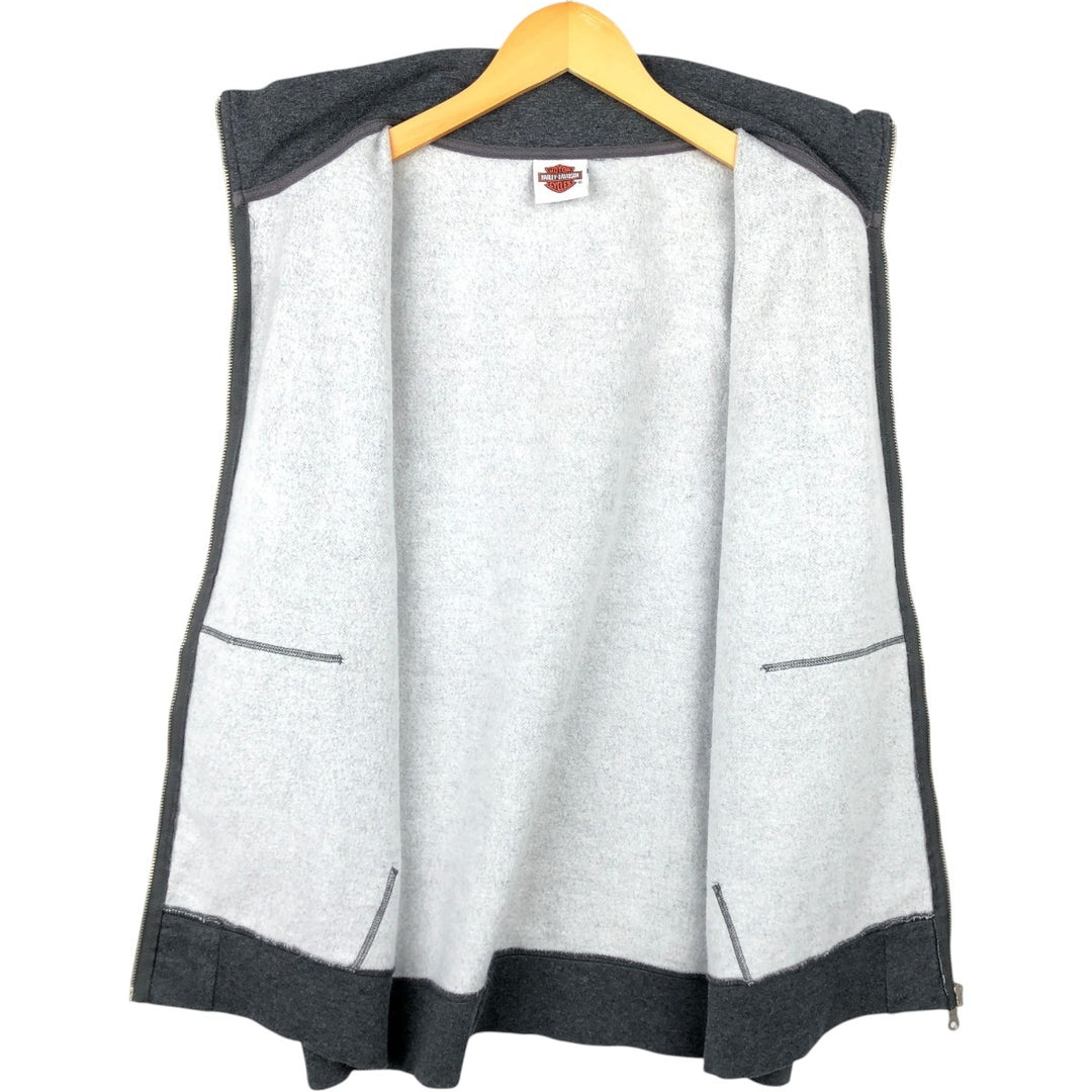 Harley-Davidson Sweat Vest, Men's Size L (approx.) unclear gray type Vintage Second Hand