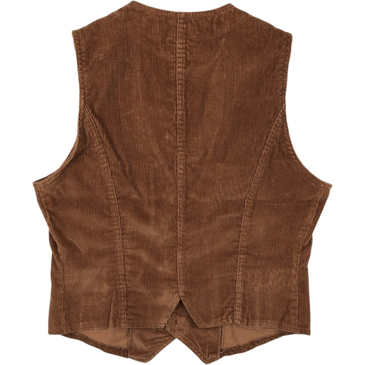 1980'S Sears The Men's Store Open-Front Corduroy Vest, Men's Size M (approx.), Vintage cotton brown type Vintage Second Hand
