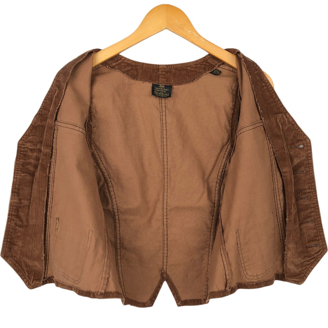 1980'S Sears The Men's Store Open-Front Corduroy Vest, Men's Size M (approx.), Vintage cotton brown type Vintage Second Hand