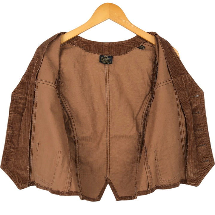 1980'S Sears The Men's Store Open-Front Corduroy Vest, Men's Size M (approx.), Vintage cotton brown type Vintage Second Hand