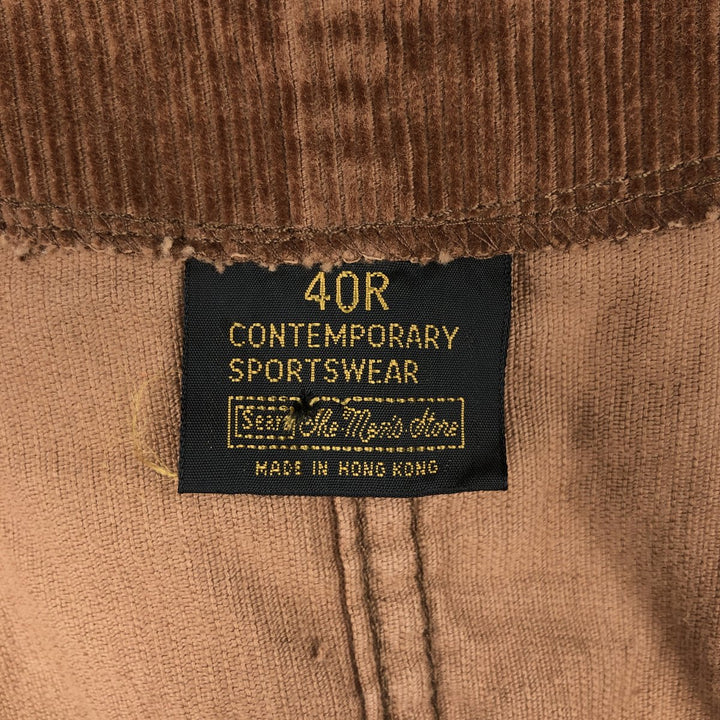 1980'S Sears The Men's Store Open-Front Corduroy Vest, Men's Size M (approx.), Vintage cotton brown type Vintage Second Hand