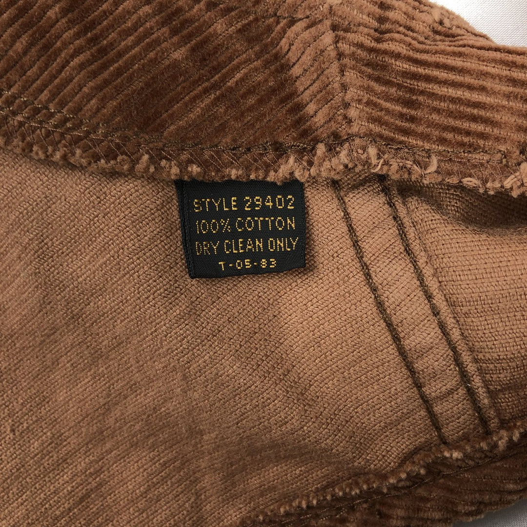 1980'S Sears The Men's Store Open-Front Corduroy Vest, Men's Size M (approx.), Vintage cotton brown type Vintage Second Hand