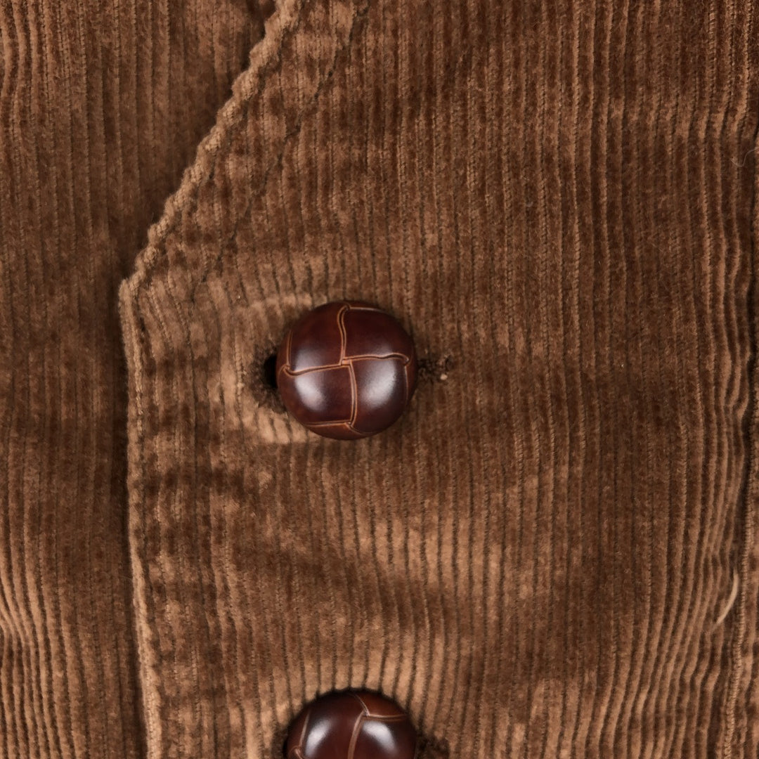 1980'S Sears The Men's Store Open-Front Corduroy Vest, Men's Size M (approx.), Vintage cotton brown type Vintage Second Hand