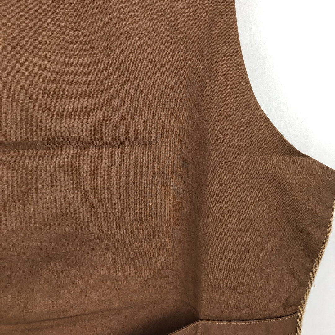 Ralph Lauren POLO by Ralph Lauren Herringbone Open-Front Wool Vest (Men's Size L) wool beige type brown Vintage Second Hand