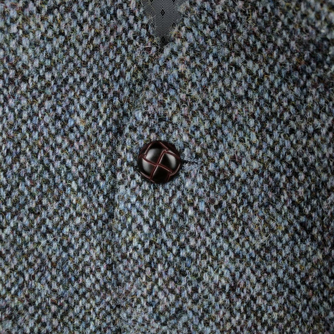 Harris Tweed wool vest, open front, size XXL (equivalent to men's XXL). wool gray type Vintage Second Hand