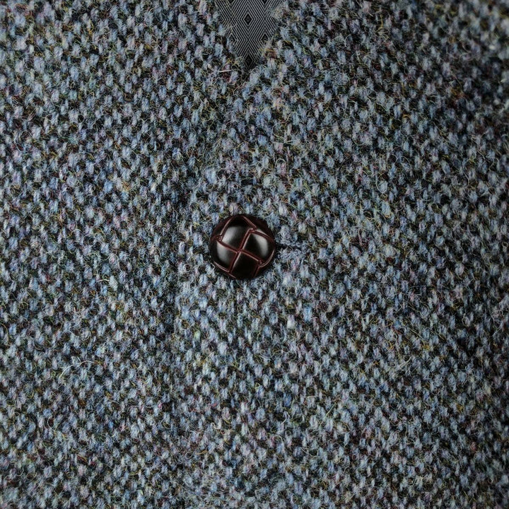 Harris Tweed wool vest, open front, size XXL (equivalent to men's XXL). wool gray type Vintage Second Hand