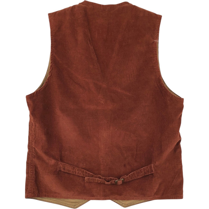 70s-80'S Levi's PANATELA Corduroy Vest, Open Front, Men's Size S (Equivalent), Vintage unclear brown type Vintage Second Hand