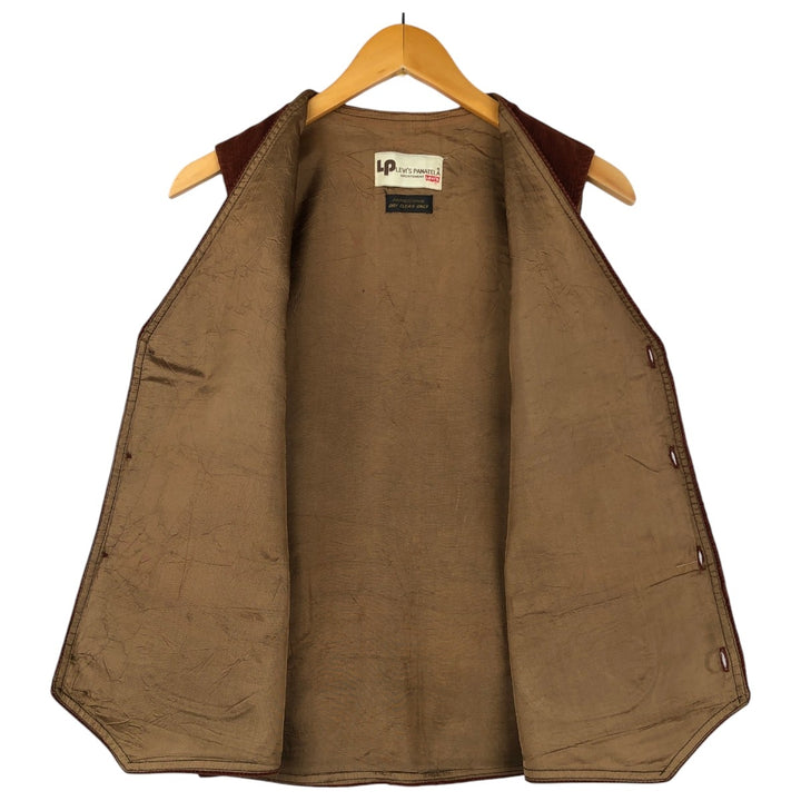 70s-80'S Levi's PANATELA Corduroy Vest, Open Front, Men's Size S (Equivalent), Vintage unclear brown type Vintage Second Hand