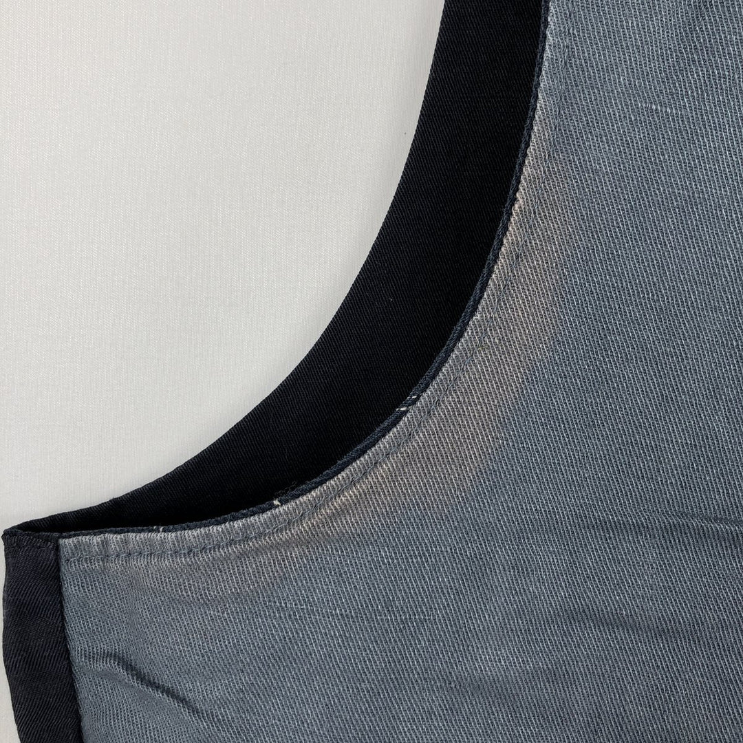 Ralph Lauren POLO by Ralph Lauren Stripe Pattern Open-Front Cotton Vest, Men's Size S (approx.) cotton navy blue type Vintage Second Hand