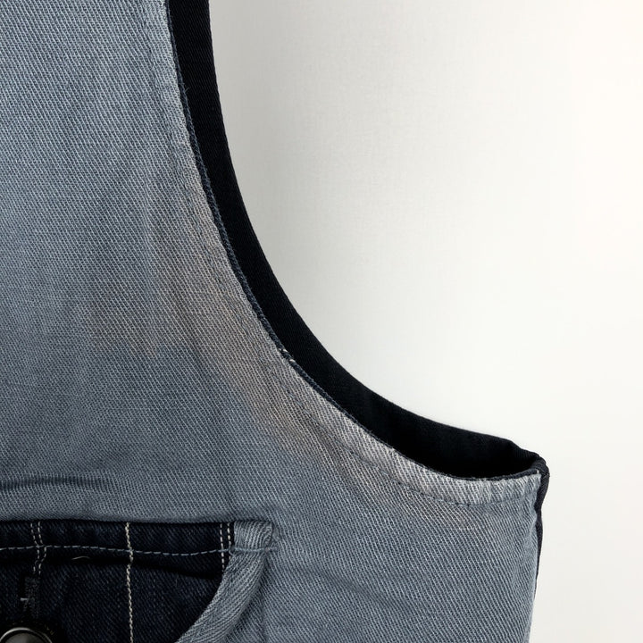 Ralph Lauren POLO by Ralph Lauren Stripe Pattern Open-Front Cotton Vest, Men's Size S (approx.) cotton navy blue type Vintage Second Hand