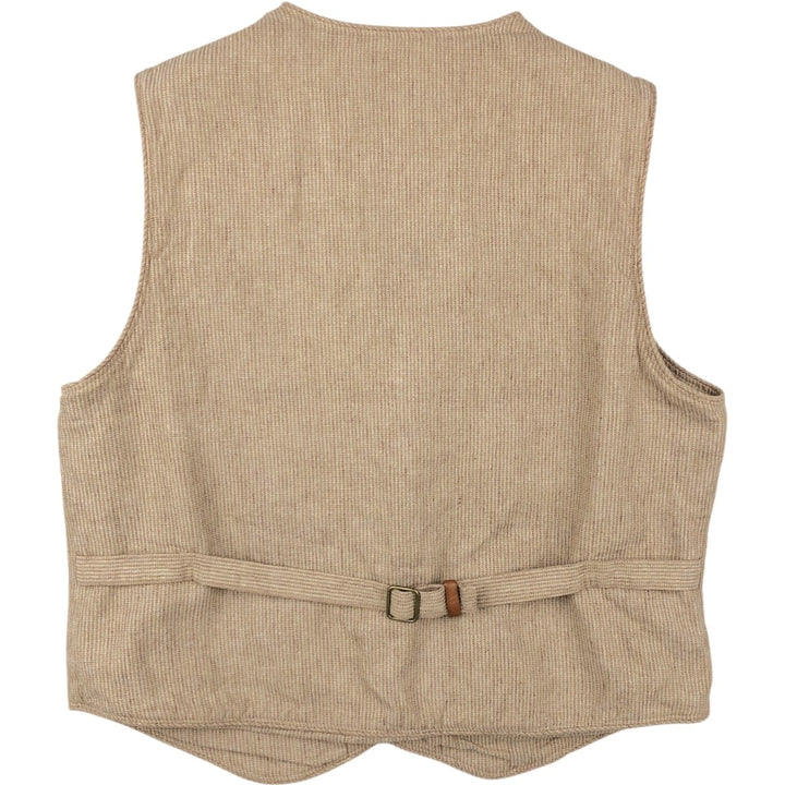 90s-00'S Orvis hemp x cotton vest, men's size L (approx.) cotton Beige type Vintage Second Hand
