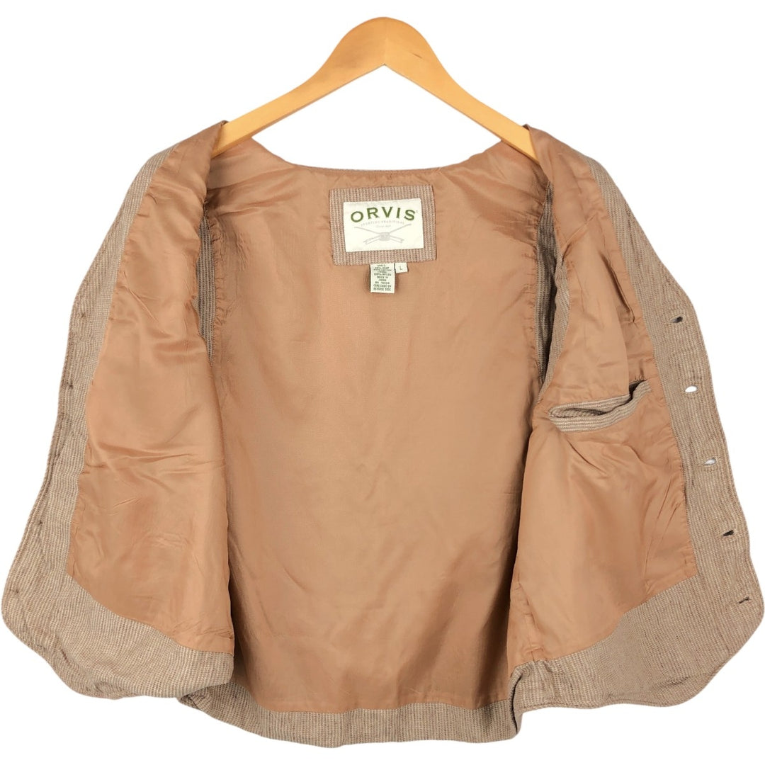 90s-00'S Orvis hemp x cotton vest, men's size L (approx.) cotton Beige type Vintage Second Hand