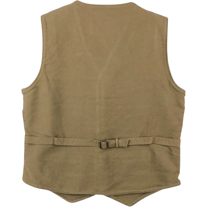 90s-00'S Orvis cotton vest, men's size L (approx.) cotton Khaki type beige Vintage Second Hand