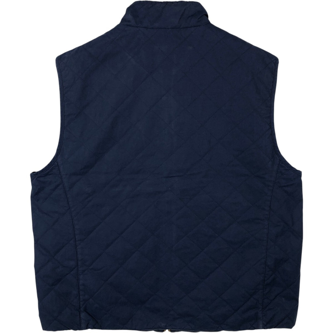 Ralph Lauren POLO GOLF quilted vest, men's size XL (approx.) cotton navy blue type Vintage Second Hand