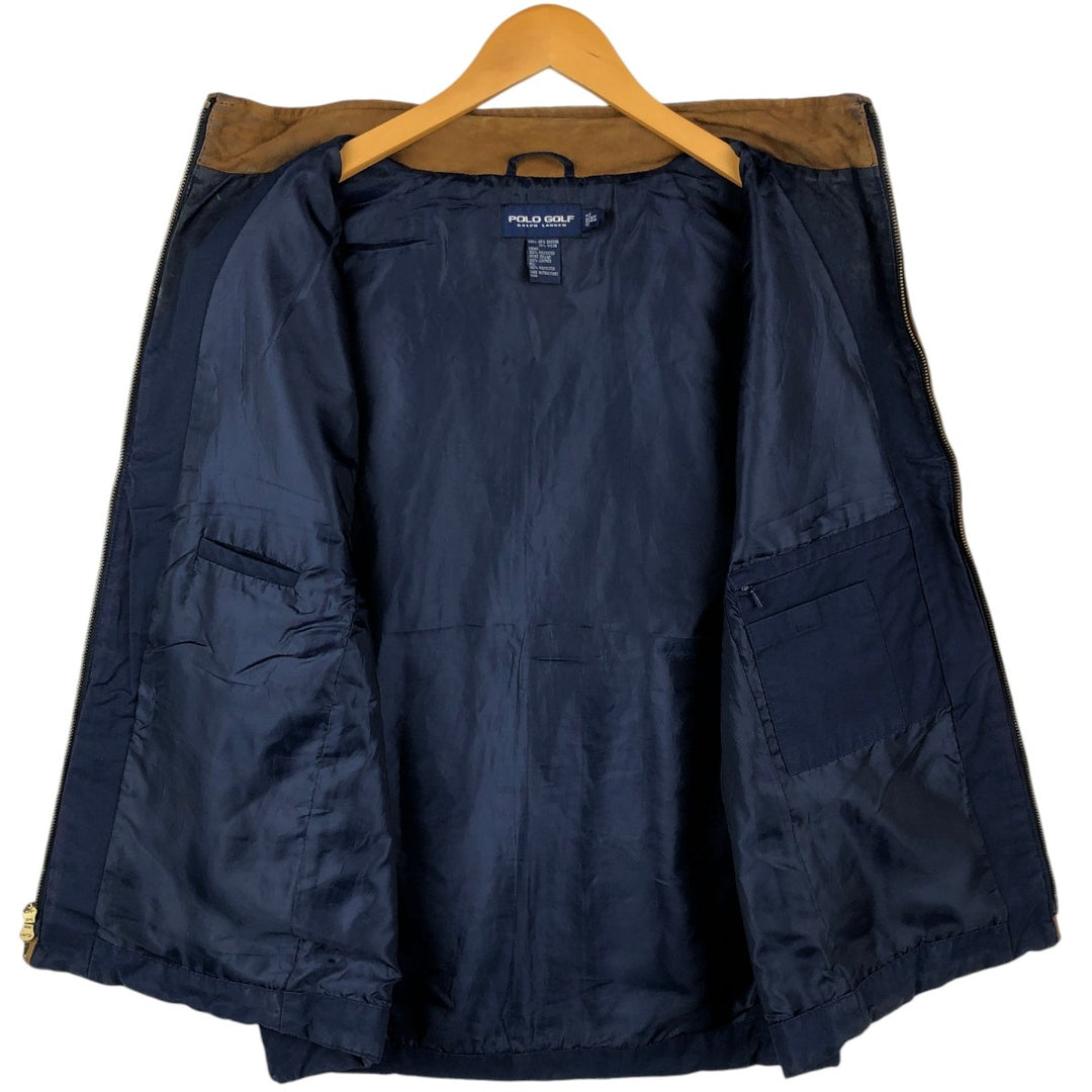 Ralph Lauren POLO GOLF quilted vest, men's size XL (approx.) cotton navy blue type Vintage Second Hand