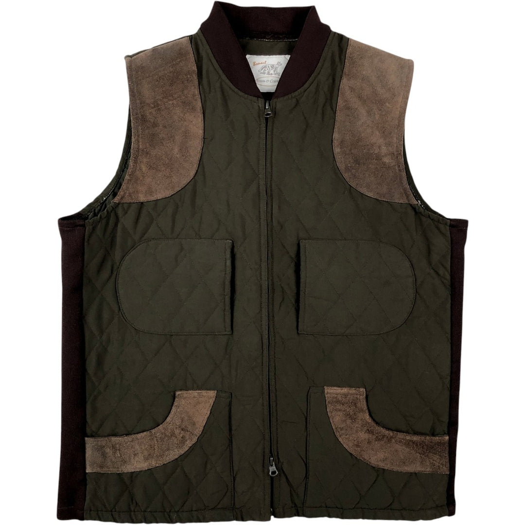 Bonart Quilted Vest, Men's Size L polyester Khaki type Vintage Second Hand