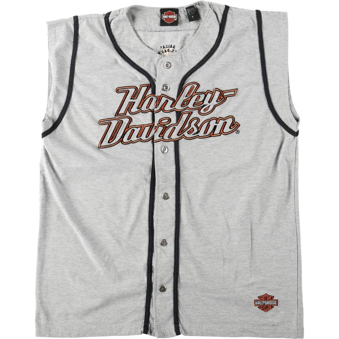 Harley-Davidson Sleeveless Game Shirt Baseball Shirt Men's Size L (approx.) polyester gray type Vintage Second Hand