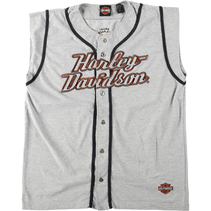Harley-Davidson Sleeveless Game Shirt Baseball Shirt Men's Size L (approx.) polyester gray type Vintage Second Hand