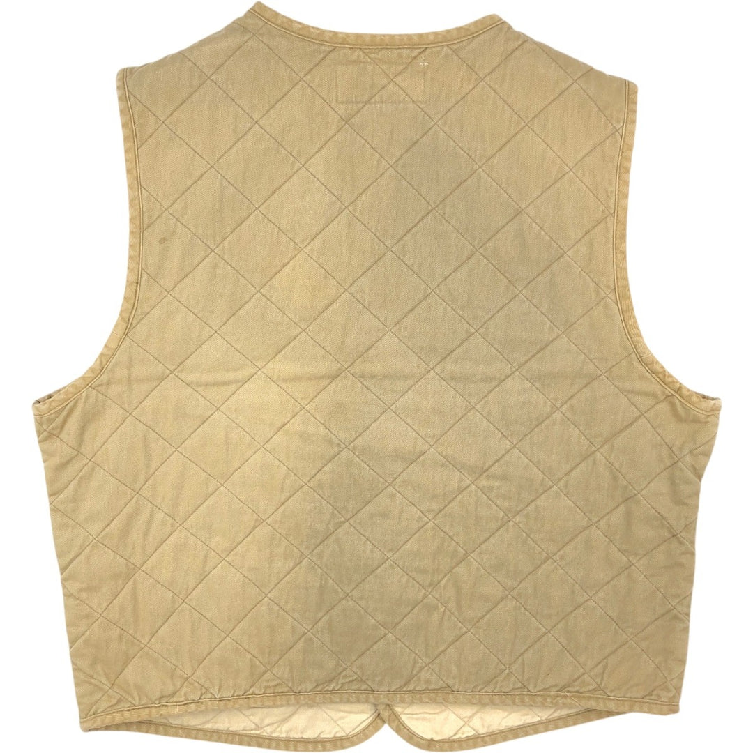 2000'S Eddie Bauer padded, open-front quilted vest, men's size L (approx.) cotton Beige type Vintage Second Hand