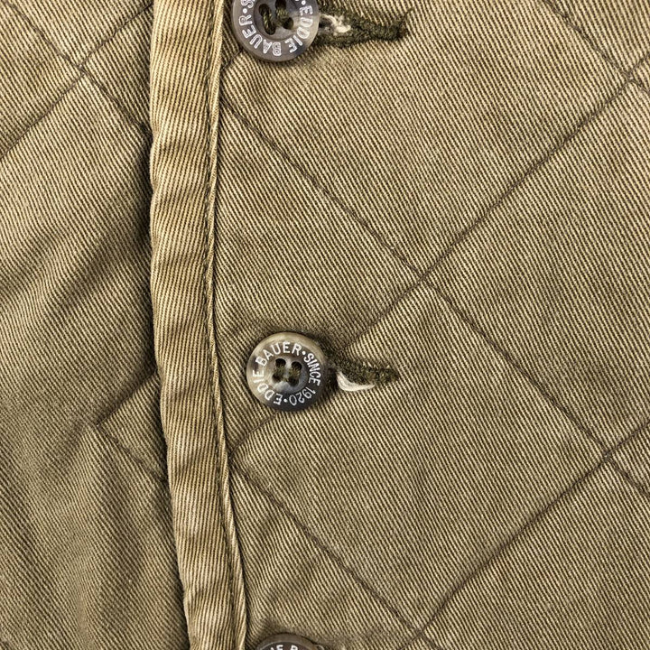2000'S Eddie Bauer padded, open-front quilted vest, men's size L (approx.) cotton Beige type Vintage Second Hand