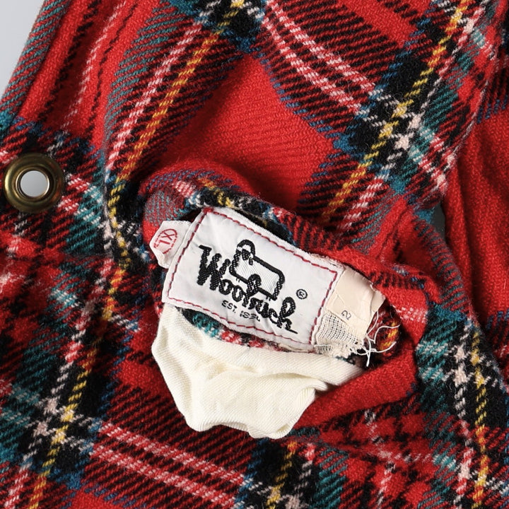 1970'S Woolrich Check Pattern Lace-Up Reversible Corduroy Vest, Men's Size XL (Equivalent), Vintage unclear brown type Vintage Second Hand