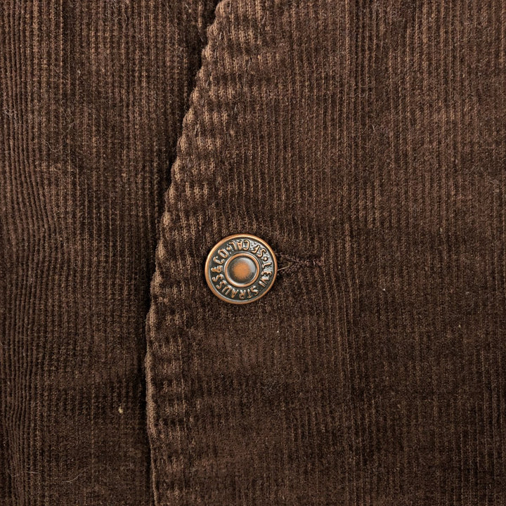 1970'S Levi's Corduroy Vest, Open Front, Made in Canada, Men's Size XS (approx.), Vintage cotton brown type Vintage Second Hand
