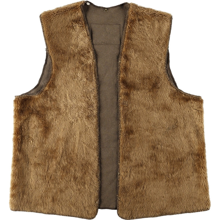 1990'S Barbour A297 Acrylic Lining Fur Vest, Made in England, Size C40 (Men's M equivalent), 3 Warrants, Vintage acrylic brown type Vintage Second Hand