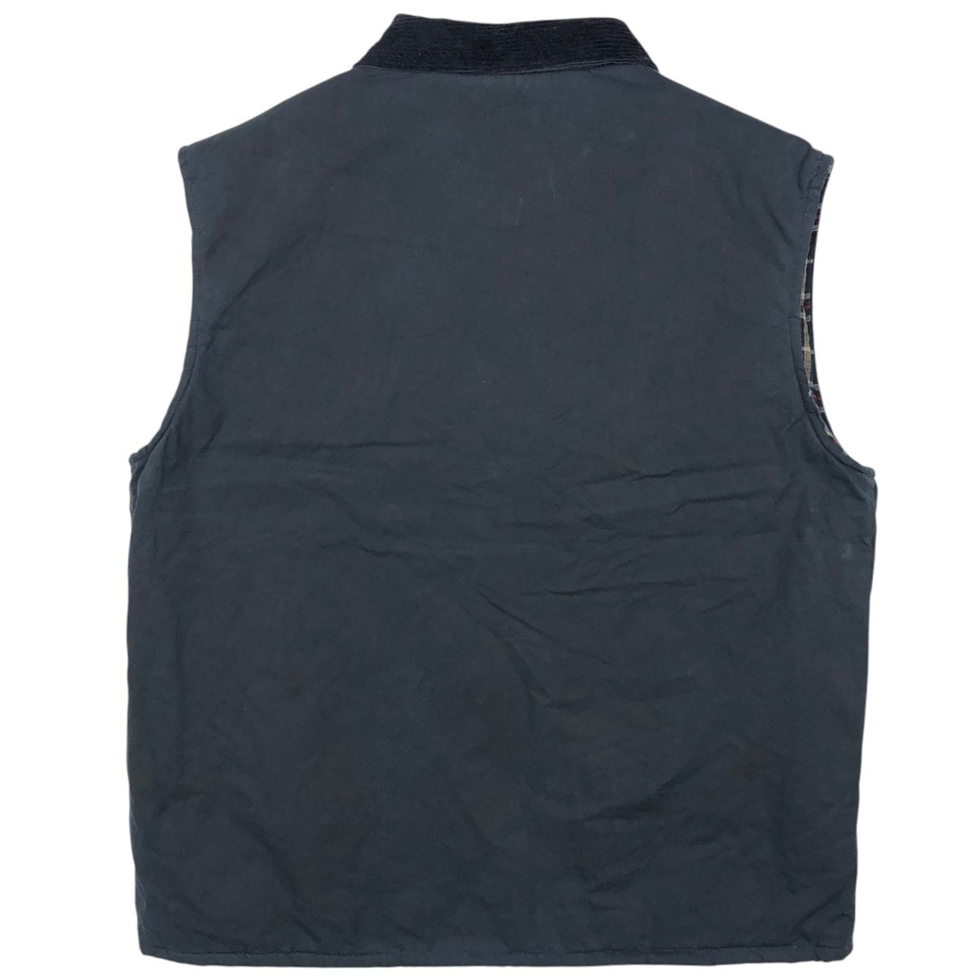 Bearwood Waxed Cotton Oiled Vest, Padded, Front Opening, Men's Size M cotton navy blue type Vintage Second Hand