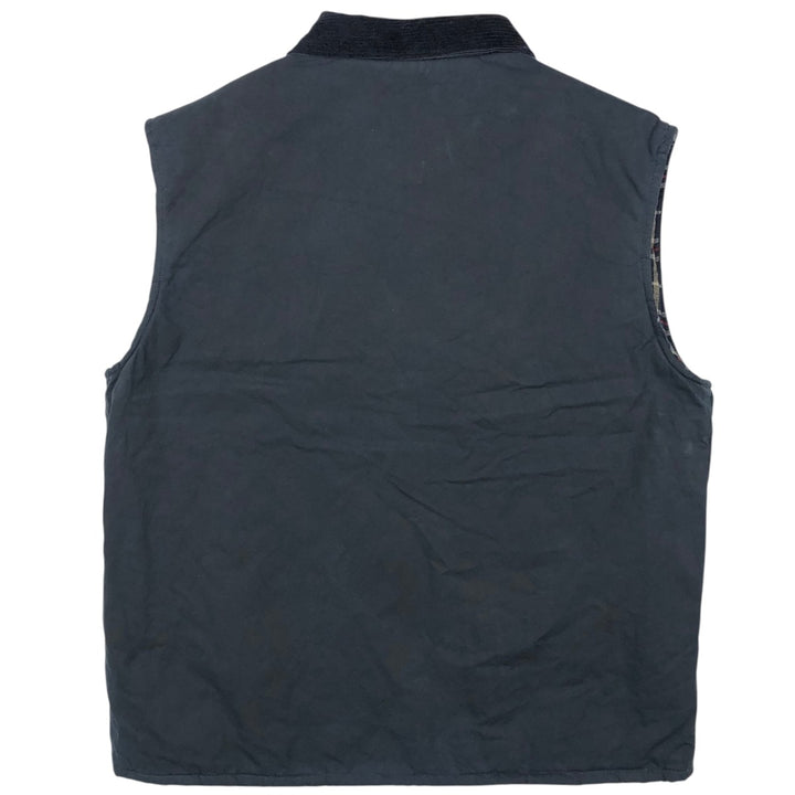 Bearwood Waxed Cotton Oiled Vest, Padded, Front Opening, Men's Size M cotton navy blue type Vintage Second Hand