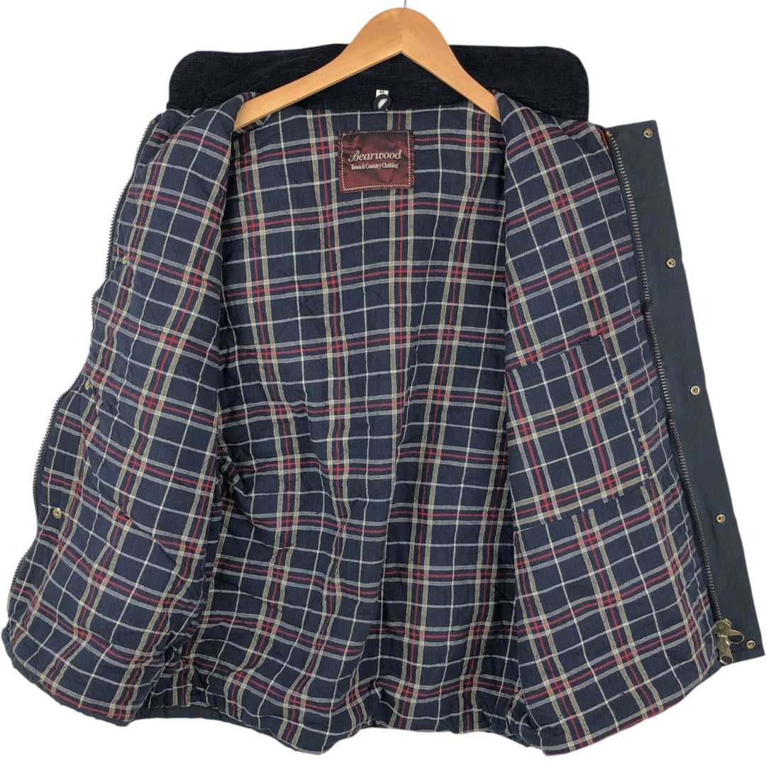 Bearwood Waxed Cotton Oiled Vest, Padded, Front Opening, Men's Size M cotton navy blue type Vintage Second Hand