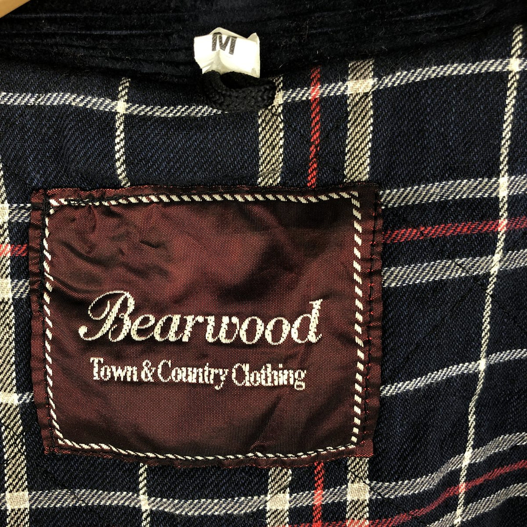 Bearwood Waxed Cotton Oiled Vest, Padded, Front Opening, Men's Size M cotton navy blue type Vintage Second Hand