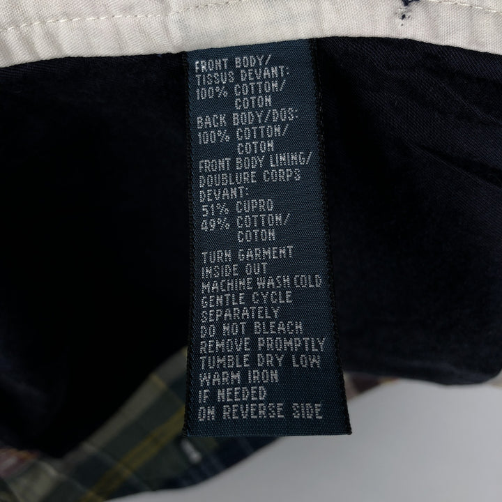 Ralph Lauren POLO by Ralph Lauren Check Pattern Open Front Patchwork Cotton Vest Men's Size S (approx.) cotton navy blue type Vintage Second Hand