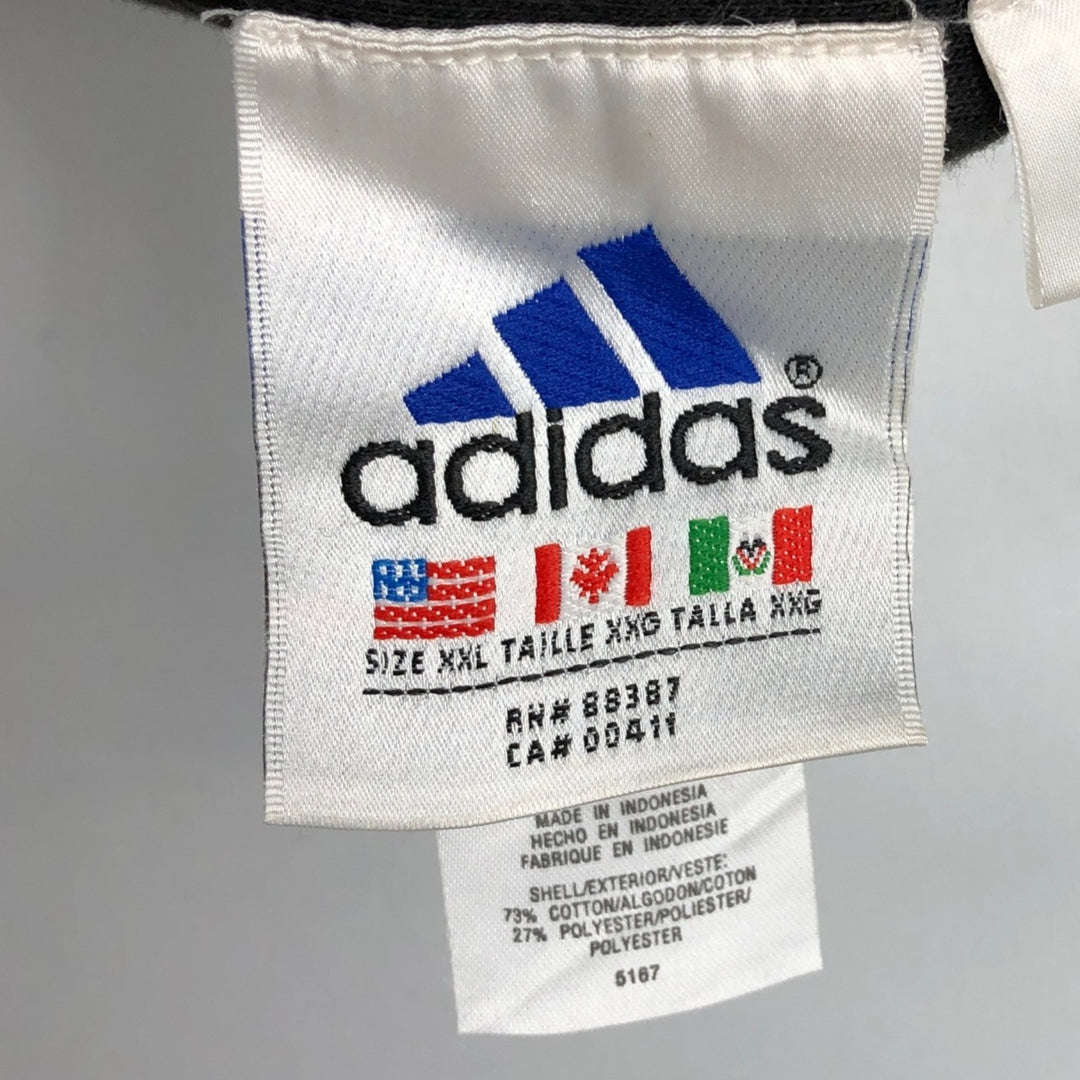 90'S Adidas Reversible Front-Opening Hoodie Vest, Men's XXL (approx.), Vintage cotton gray type Vintage Second Hand