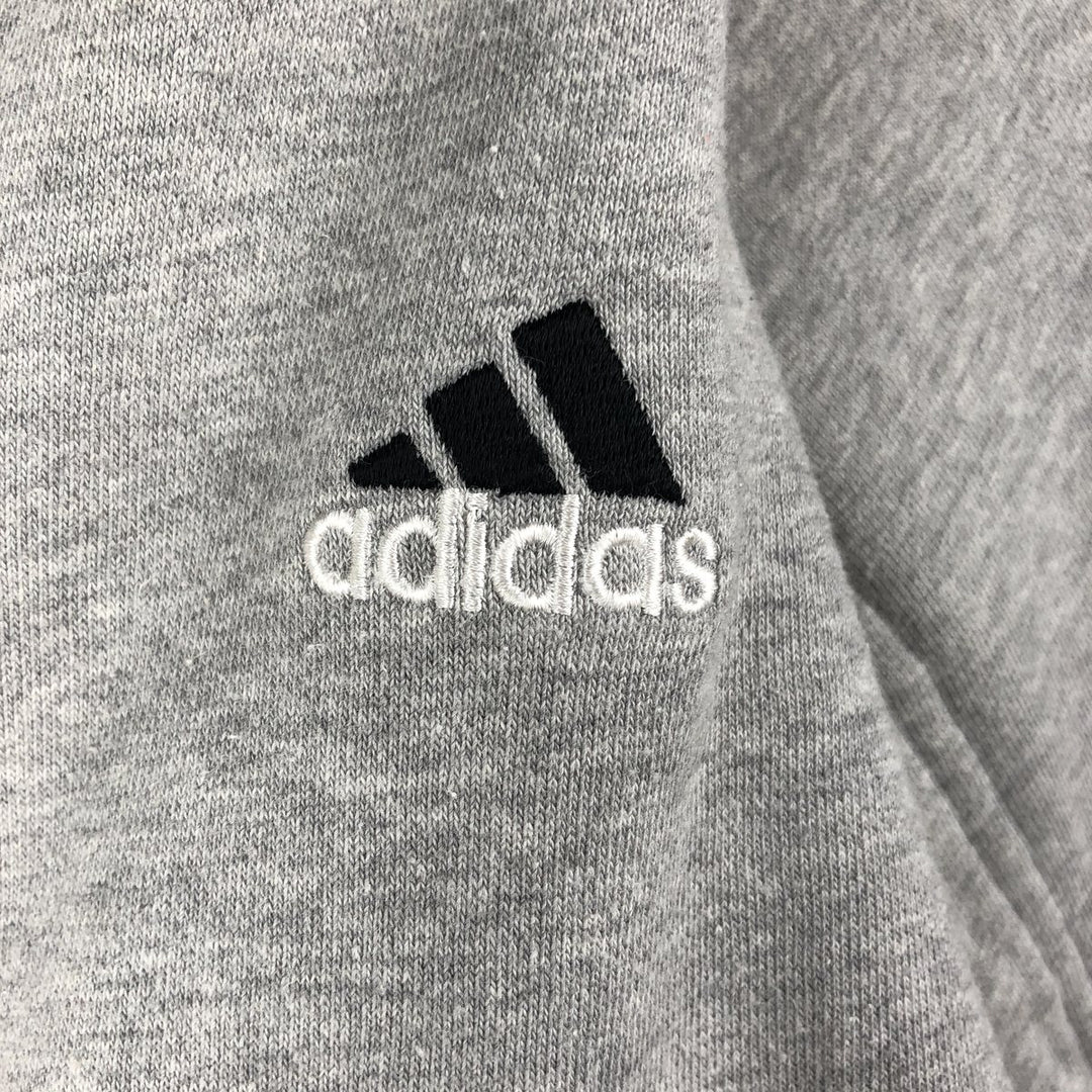 90'S Adidas Reversible Front-Opening Hoodie Vest, Men's XXL (approx.), Vintage cotton gray type Vintage Second Hand