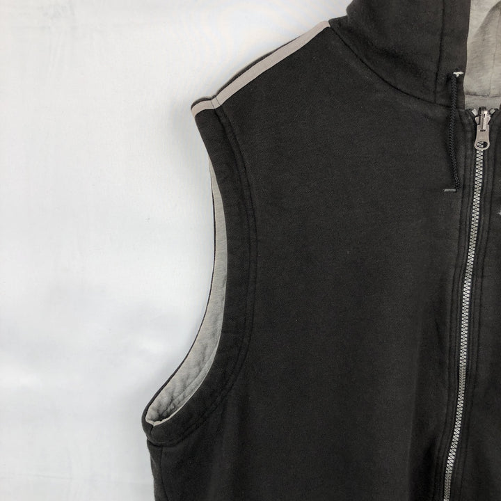 90'S Adidas Reversible Front-Opening Hoodie Vest, Men's XXL (approx.), Vintage cotton gray type Vintage Second Hand