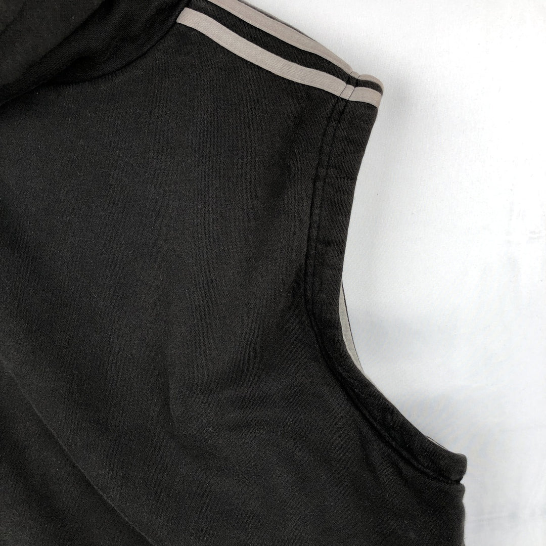 90'S Adidas Reversible Front-Opening Hoodie Vest, Men's XXL (approx.), Vintage cotton gray type Vintage Second Hand