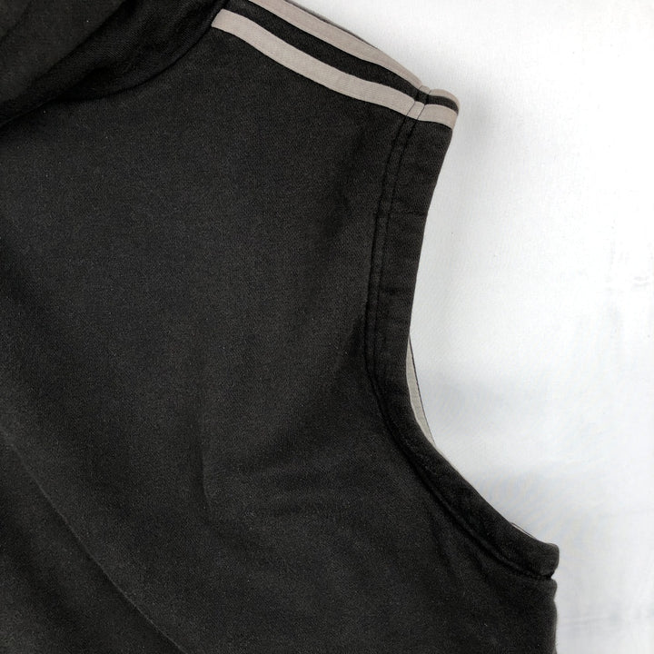 90'S Adidas Reversible Front-Opening Hoodie Vest, Men's XXL (approx.), Vintage cotton gray type Vintage Second Hand