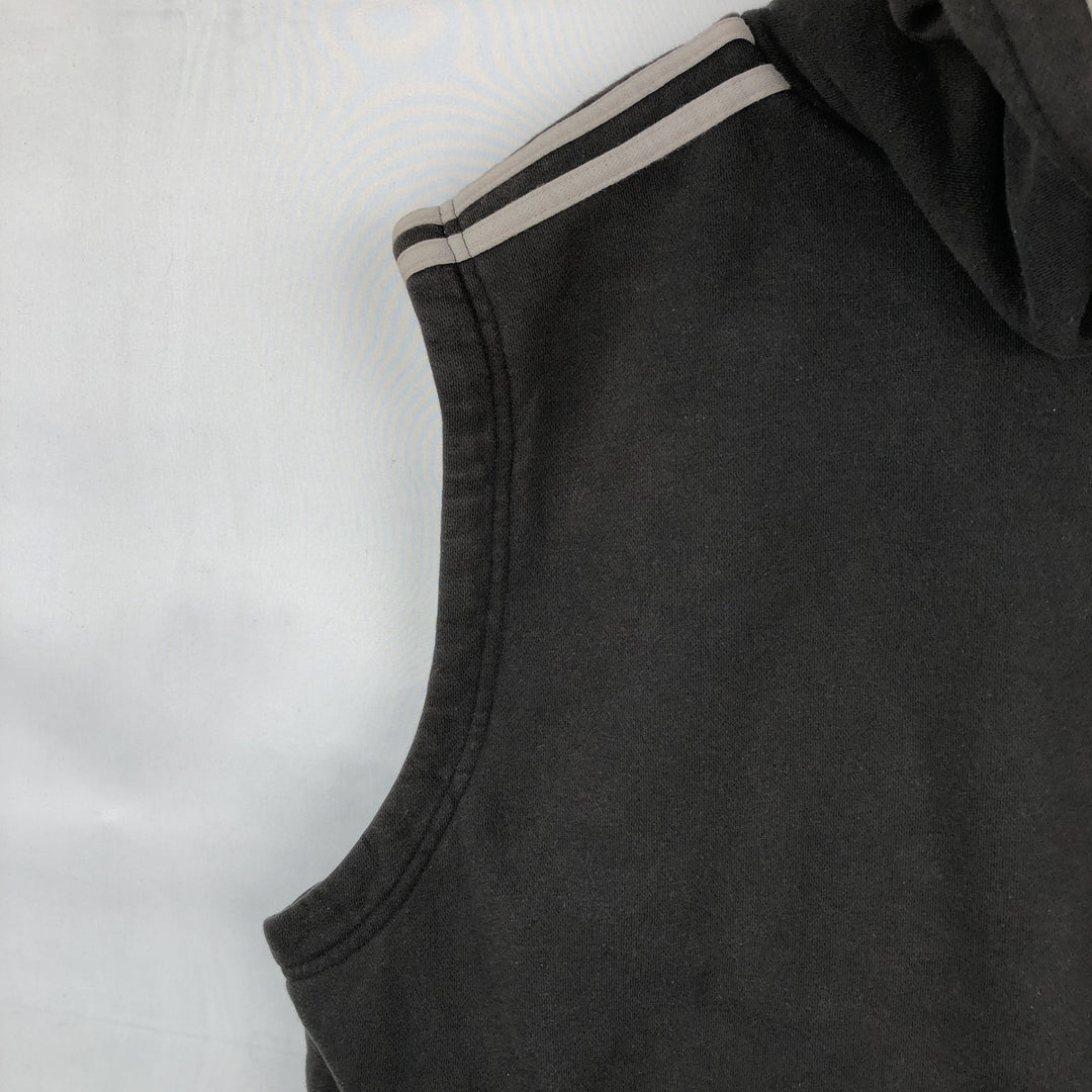 90'S Adidas Reversible Front-Opening Hoodie Vest, Men's XXL (approx.), Vintage cotton gray type Vintage Second Hand