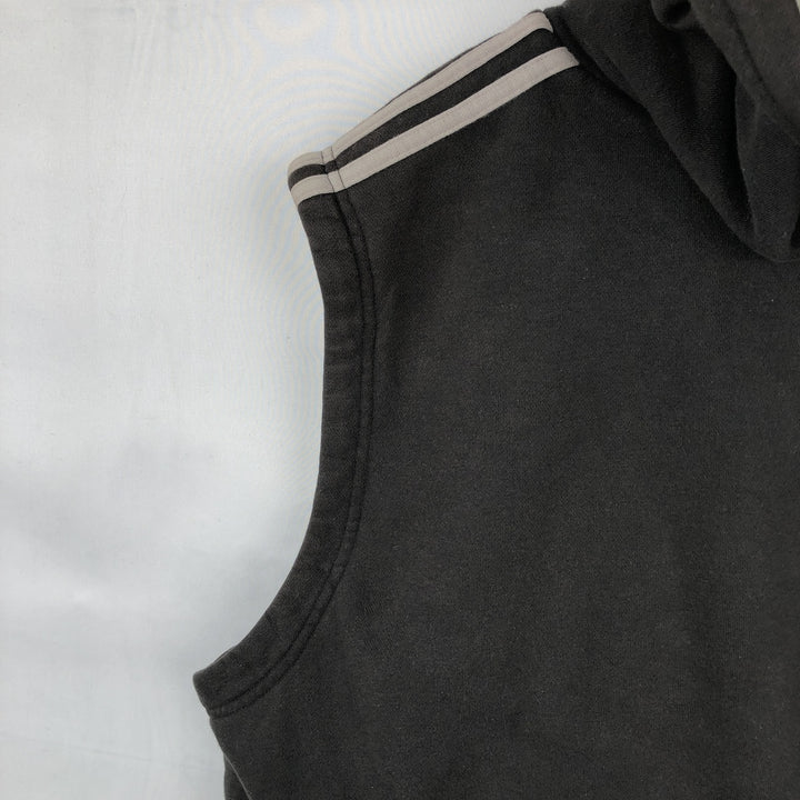 90'S Adidas Reversible Front-Opening Hoodie Vest, Men's XXL (approx.), Vintage cotton gray type Vintage Second Hand