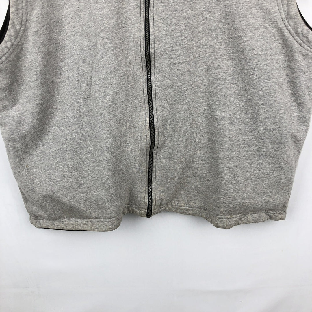 90'S Adidas Reversible Front-Opening Hoodie Vest, Men's XXL (approx.), Vintage cotton gray type Vintage Second Hand