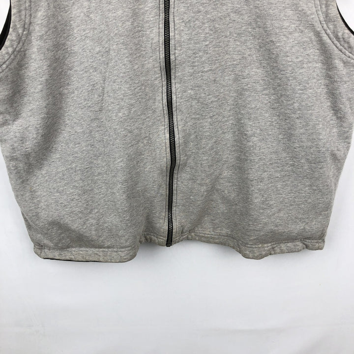 90'S Adidas Reversible Front-Opening Hoodie Vest, Men's XXL (approx.), Vintage cotton gray type Vintage Second Hand