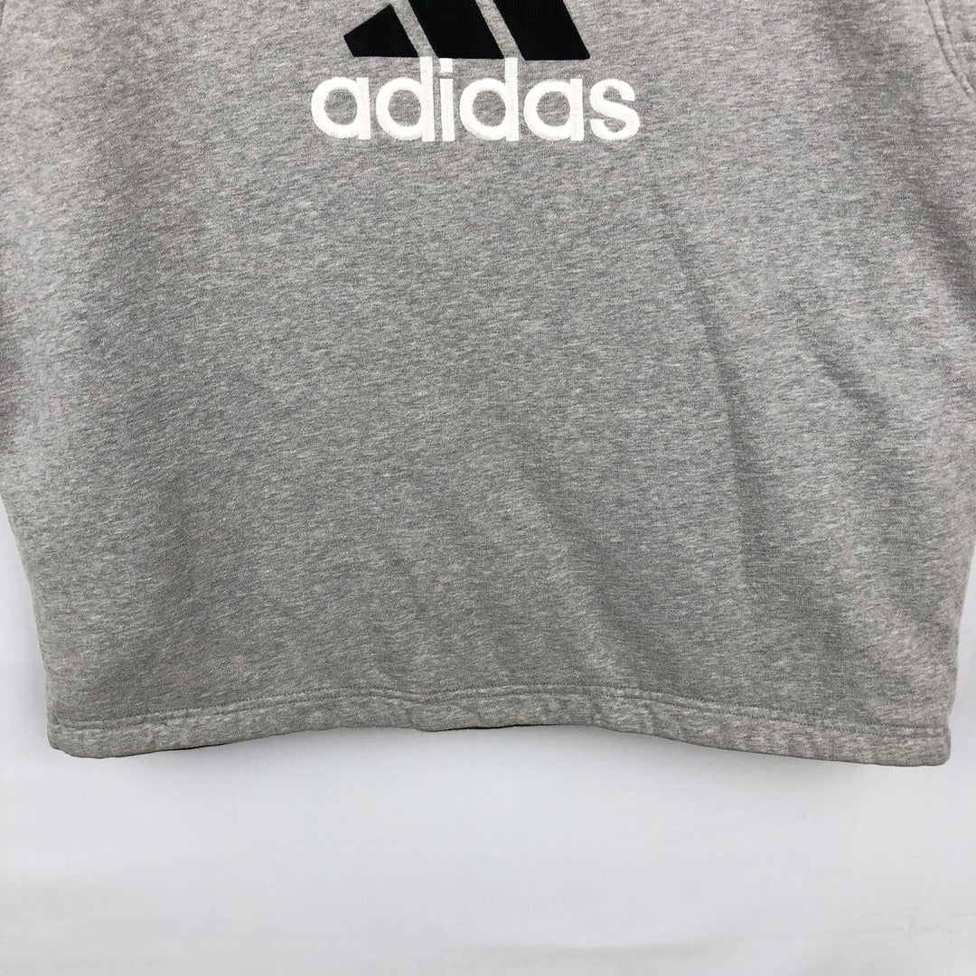 90'S Adidas Reversible Front-Opening Hoodie Vest, Men's XXL (approx.), Vintage cotton gray type Vintage Second Hand