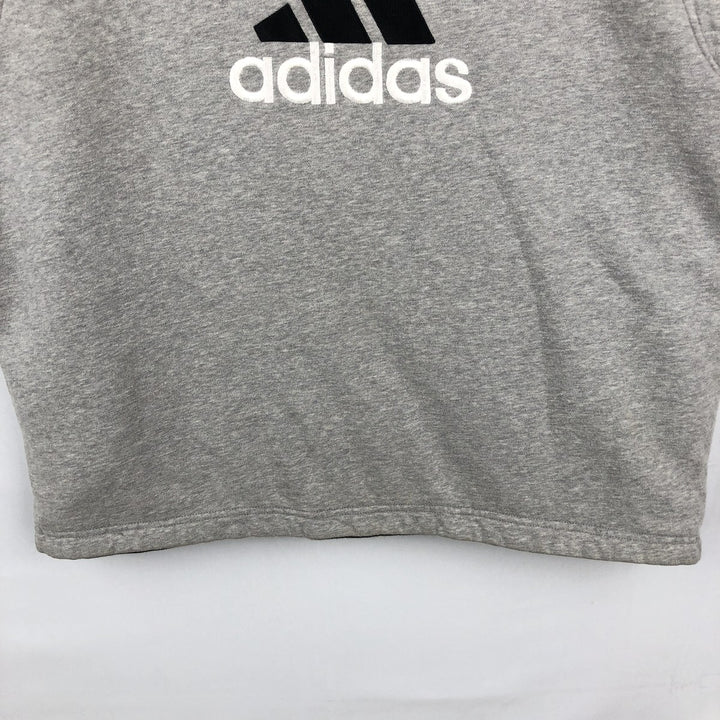 90'S Adidas Reversible Front-Opening Hoodie Vest, Men's XXL (approx.), Vintage cotton gray type Vintage Second Hand