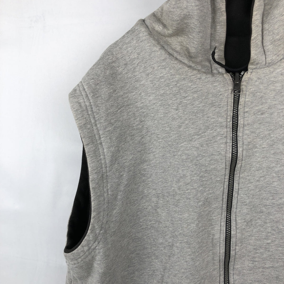 90'S Adidas Reversible Front-Opening Hoodie Vest, Men's XXL (approx.), Vintage cotton gray type Vintage Second Hand