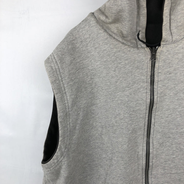 90'S Adidas Reversible Front-Opening Hoodie Vest, Men's XXL (approx.), Vintage cotton gray type Vintage Second Hand