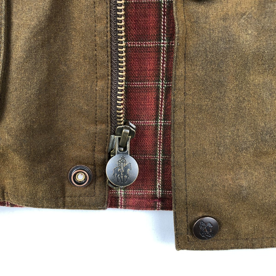 OUTBACK Padded Waxed Cotton Oiled Vest, Men's Size L (approx.) cotton Khaki type brown Vintage Second Hand