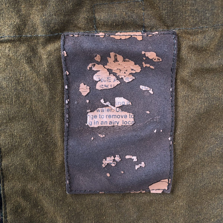 OUTBACK Padded Waxed Cotton Oiled Vest, Men's Size XL (approx.) cotton Khaki type brown Vintage Second Hand
