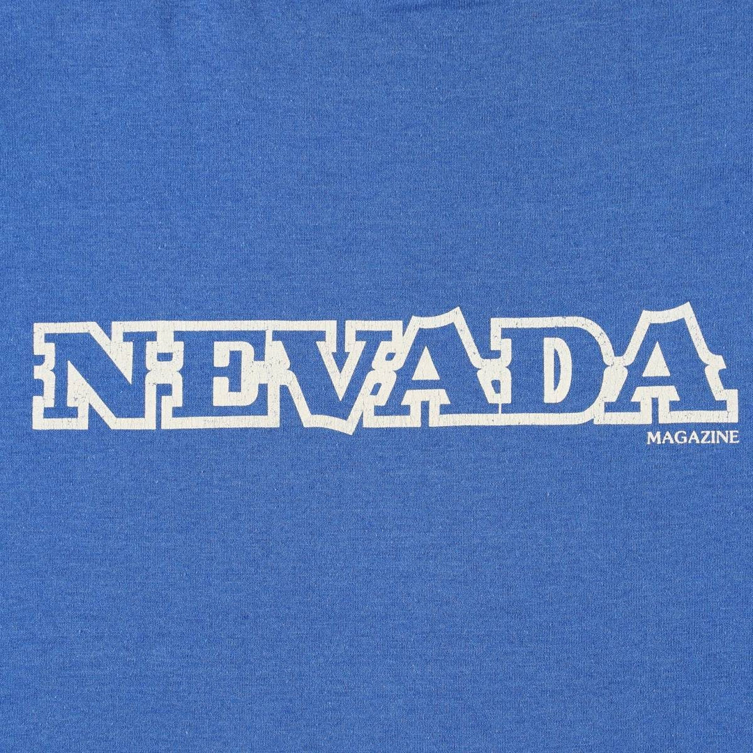 90'S Screen Stars Best Nevata Advertising T-Shirt, Made in USA, Men's Size L (approx.), Vintage cotton blue type Vintage Second Hand