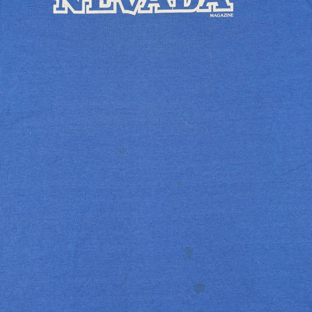 90'S Screen Stars Best Nevata Advertising T-Shirt, Made in USA, Men's Size L (approx.), Vintage cotton blue type Vintage Second Hand