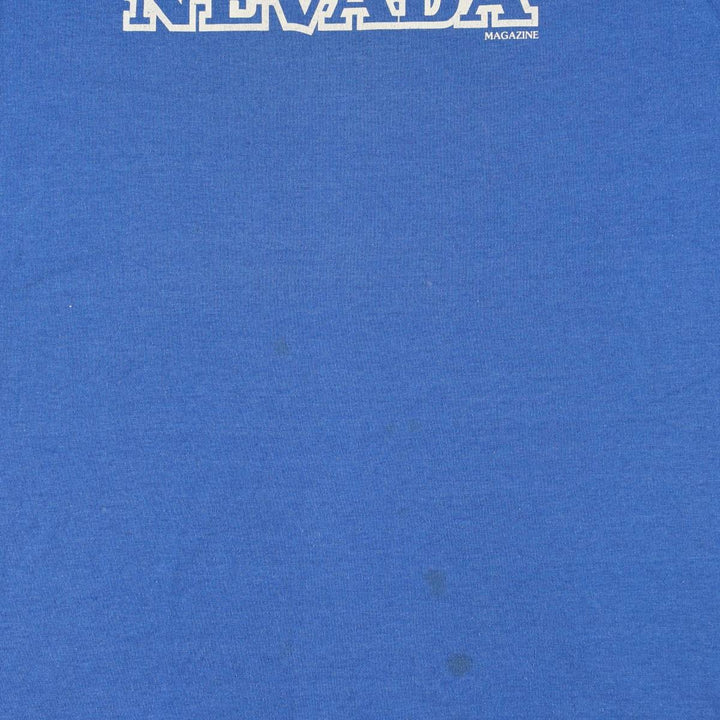 90'S Screen Stars Best Nevata Advertising T-Shirt, Made in USA, Men's Size L (approx.), Vintage cotton blue type Vintage Second Hand
